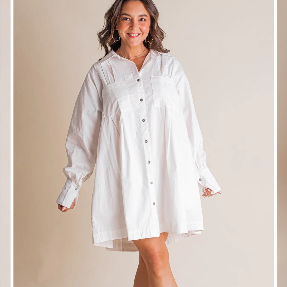 Ces Femme White Shirt Dress